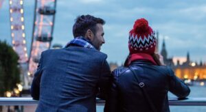 Couple overlooking London